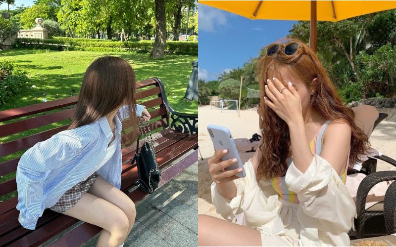 Ảnh gái xinh che mặt