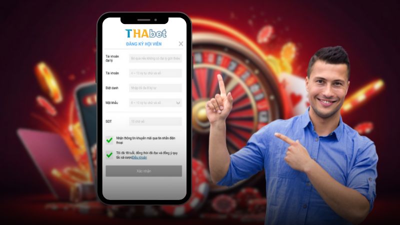 Điền thông tin và nhận OTP chỉ trong 2 phút để hoàn tất đăng ký Thabet.